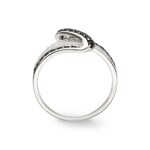 Ring 925 Silver rhodium-plated with black and white Cubic Zirconia - ASRO14NZ