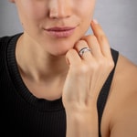 Bague Argent 925 rhodié avec zircones noir / blanc - ASRW90NZ