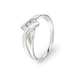 Damenring 925 Silber rhodiniert mit Zirkonia Trilogie