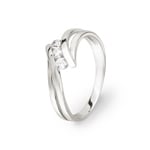 Damenring 925 Silber rhodiniert mit Zirkonia Trilogie - ASRO66Z