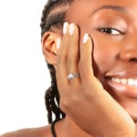 Damenring 925 Silber rhodiniert mit Zirkonia Trilogie - ASRO66Z