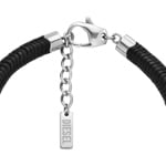 Diesel Bracelet Oval D Logo Beaded Haematite black - DX1574931