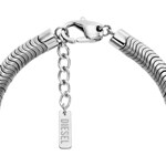 Diesel Bracelet Oval D Logo Beaded Haematite Silvery - DX1572931