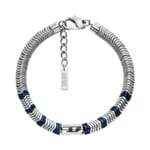 Diesel Armband Oval D Logo Beaded Hämatit Silbrig