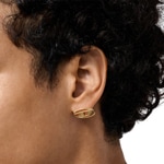 Diesel Einzel Ohrstecker Oval D-Logo Goldig - DX1590710