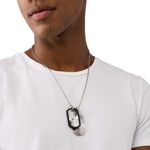 Diesel Necklace Dog-Tag Font Silvery - DX1553040
