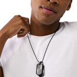 Diesel Necklace Dog-Tag Font Black - DX1554001