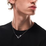 Diesel Chooker Necklace Steel D-Logo - DX1727040