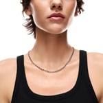 Diesel Collier Font Slim Argenté - DX1695040