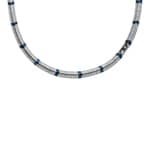 Diesel Kette Oval D Logo Beaded Hämatit Silbrig