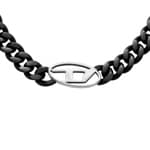 Diesel Necklace Oval D Logo Black
