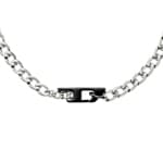 Diesel Necklace Oval D Logo Silvery / Black - DX1636931