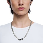 Diesel Necklace Oval D Logo Silvery / Black - DX1636931