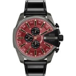 Diesel Mega Chief Slim Chronographe 48mm Noir & Gris / Rouge