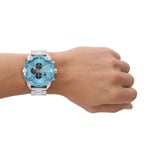 Diesel Spiked Chronograph Silver / Blue - DZ4655
