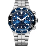 Edox Delfin Chronograph Silbrig / Blau