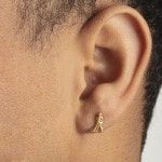 Einzel-Ohrstecker 750/18 K Gelbgold, Alphornbläser - 1163.03894/0001