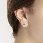 Einzel-Ohrstecker 750/18 K Gelbgold mit Zirkonia - 1162.03030/0001