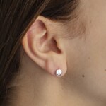 Clou d'oreille simple or gris 750/18 ct avec zircones - 1262.03028/0001