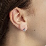Clou d'oreille simple or gris 750/18 ct avec zircones - 1262.03030/0001
