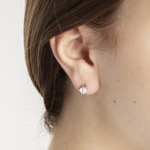 Clou d'oreille simple or gris 750/18 ct avec zircones - 1262.03030/0001