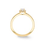 Emerald Halo Diamond Ring 750/18 K Yellow Gold 0.51 ct G/si - RI-6437-03-GG