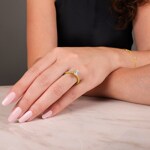 Emerald Halo Diamond Ring 750/18 K Yellow Gold 0.71 ct G/si - RI-6436-03-GG