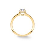 Emerald Halo Diamond Ring 750/18 K Yellow Gold 0.71 ct G/si - RI-6436-03-GG