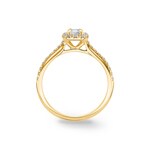 Emerald Halo Diamond Ring 750/18 K Yellow Gold 0.84 ct G/si - RI-6440-03-GG