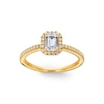 Emerald Halo Diamond Ring 750/18 K Yellow Gold 0.92 ct G/si - RI-6435-03-GG