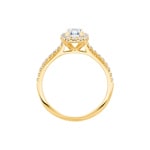 Emerald Halo Diamond Ring 750/18 K Yellow Gold 1.03 ct G/si - RI-6439-03-GG