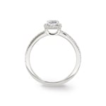 Emerald Halo Diamond Ring 750/18 K White Gold 0.92 ct G/si - RI-6435-02-WG