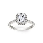 Émeraude bague diamant halo or gris 750/18 ct 1.37 ct G/si - RI-6438-02-WG