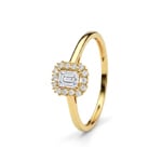 Emerald Halo Ring 375/9 K Gelbgold mit Lab Grown Diamanten 0.36 ct - 9KLGD159Y