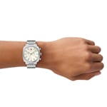 Emporio Armani Carlo Chronograph Silbrig / Beige - AR11800