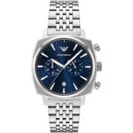 Emporio Armani Carlo Chronographe Argenté / Bleu
