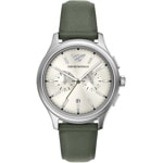 Emporio Armani Dario Chronographe Argenté & Beige / Vert
