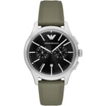 Emporio Armani Dario Chronographe Argenté & Noir / Vert