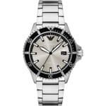 Emporio Armani Diver World Explorer Date Silbrig / Grau