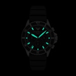 Emporio Armani Diver World Explorer Solar Chronograph Silbrig / Schwarz - AR11830