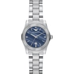 Emporio Armani Federica Date Silbrig / Blau - AR11760