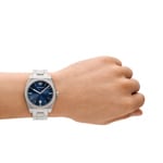 Emporio Armani Federico Date Silbrig / Blau - AR11620