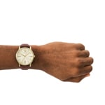 Emporio Armani Minimalist Goldtone / Brown 42mm - AR11610