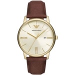 Emporio Armani Minimalist Goldtone / Brown 42mm