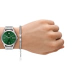 Emporio Armani Minimalist Silver / Green 42mm - AR80087SET