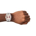 Emporio Armani Racer Chronograph Silvery / Beige & Red  - AR11645