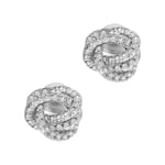 Emporio Armani Sentimental Stud Earrings Signature Knot Silvery