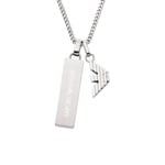 Emporio Eagle Logo Dog Tag Armani Kette Imprinted Edges