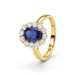 Entourage Ring 375/9 K Gelbgold mit Lab Grown Saphir & Diamanten 0.65 ct - 9KLGS105Y