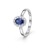 Entourage Ring 375/9 K Weissgold mit Lab Grown Saphir & Diamanten 0.23 ct - 9KLGS103W